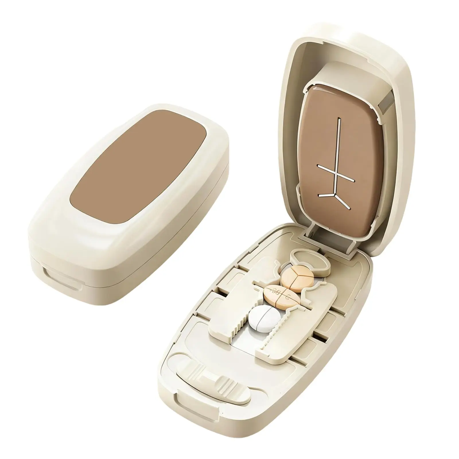 

Drug Tablet Quartering 2/3/4 Precise Pill Cutting Portable Organizer Waterproof Removable Cleaning Stainless Steel Blade