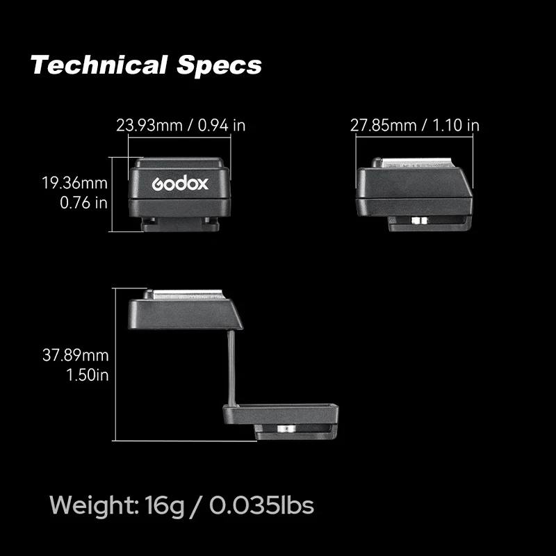 Godox TR TTL Hot Shoe Riser Compatible with Canon E-TTL II, Nikon i-TTL, Sony, OM System and Panasonic TTL systems