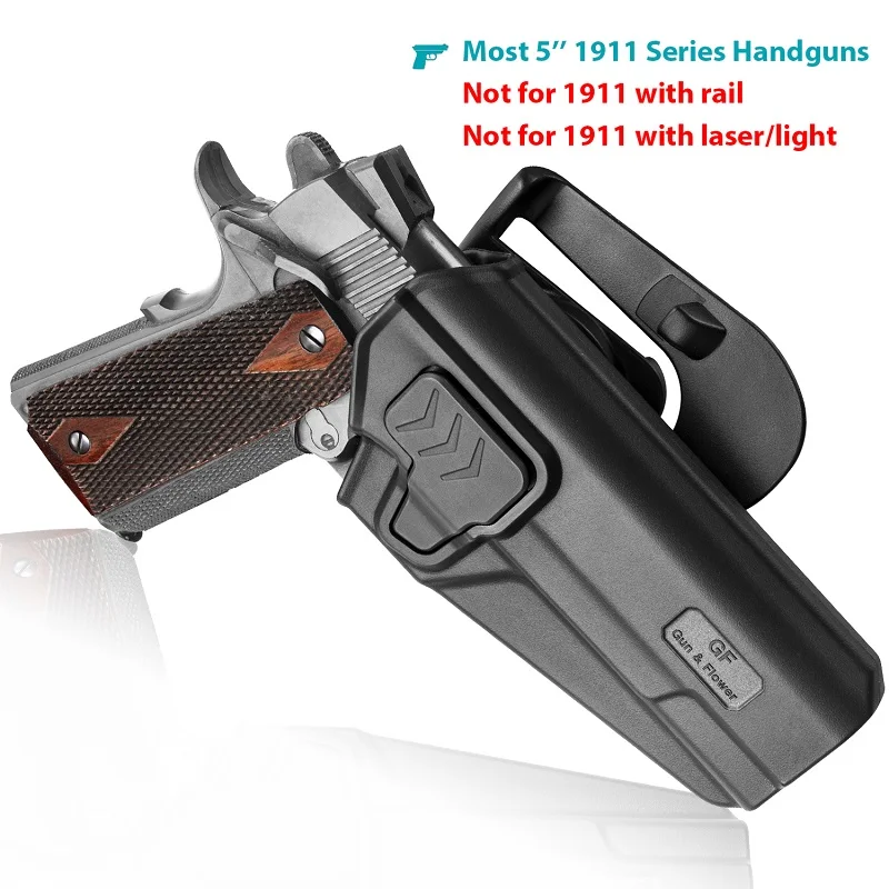 

Fit 1911 Holster Level II Fast Draw Outside Waistband Holster Polymer Paddle Pouch Case fit Colt 1911,right hand