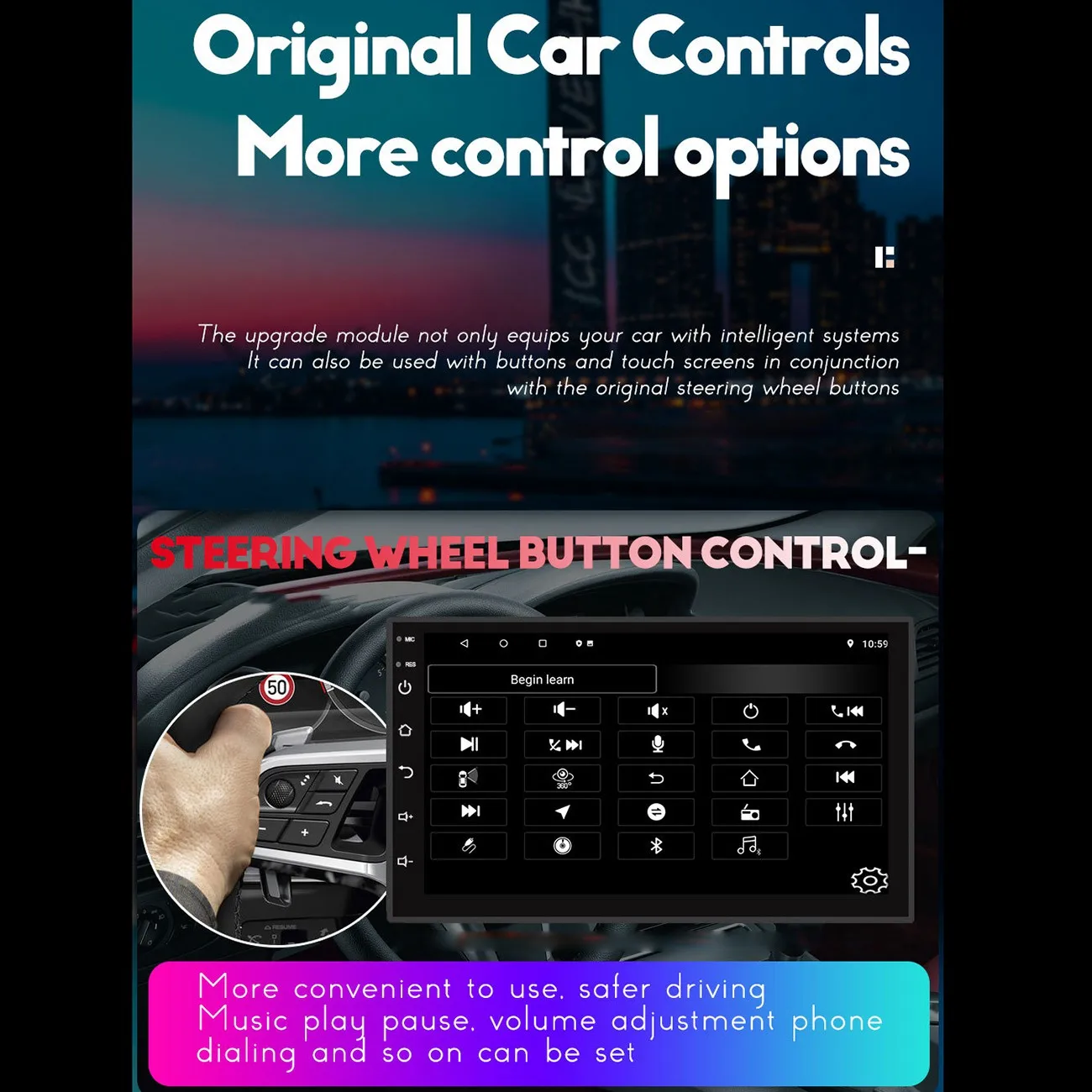 2 Din Android Car Radio 7 Inch Audio Stereo GPS Multimedia Video Player for -V Universal