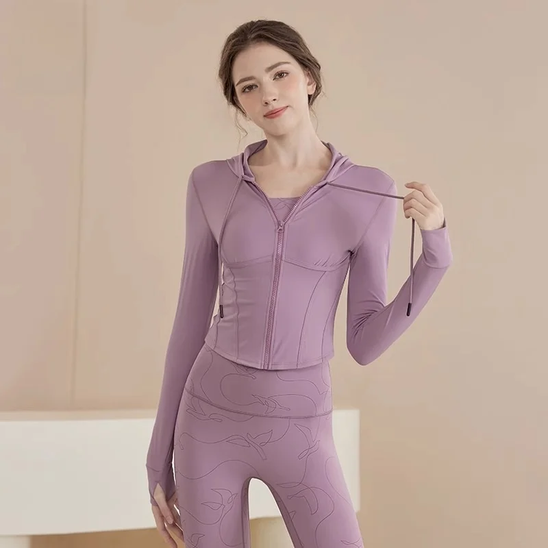 

Women's Yoga Clothes Fitness Outdoor Cycling Pilates Sports Tops Training Outwears Spring Fall New Wholesale