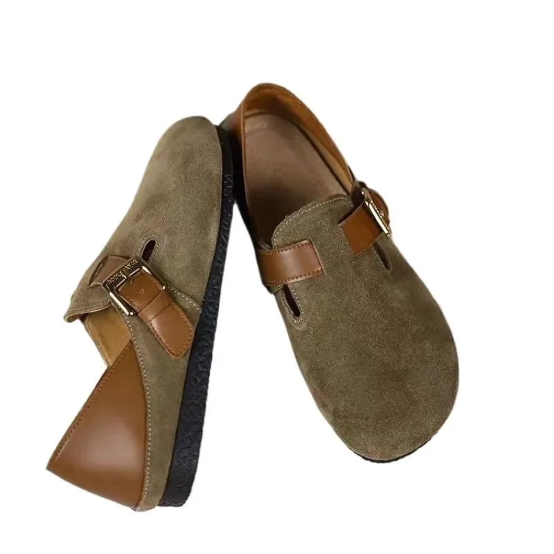 2025 New Women's Round Toe Buckle Strap Flats Outdoor Casual Daily Flats Women Mixed Colors Soft Bottom Ladies Shoes Zapatos