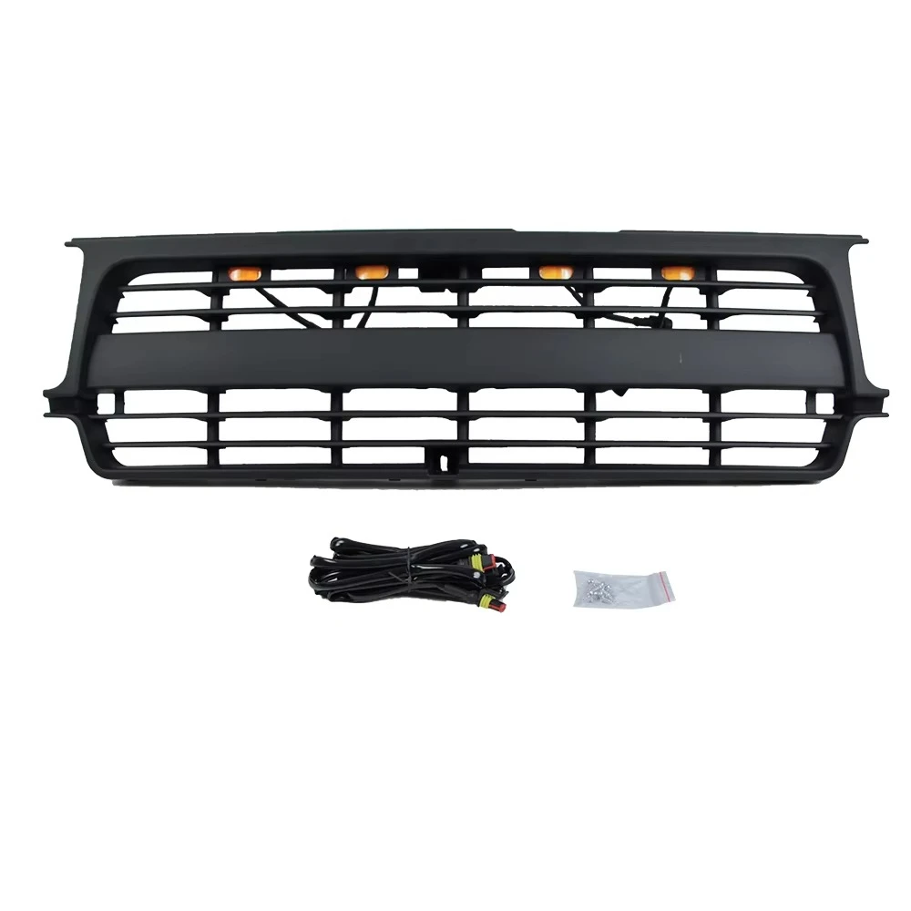

STLFAuto Parts Modified Black Front Grille With Grille Light Fit for LandCrusier LC80 FJ80 1990-1997
