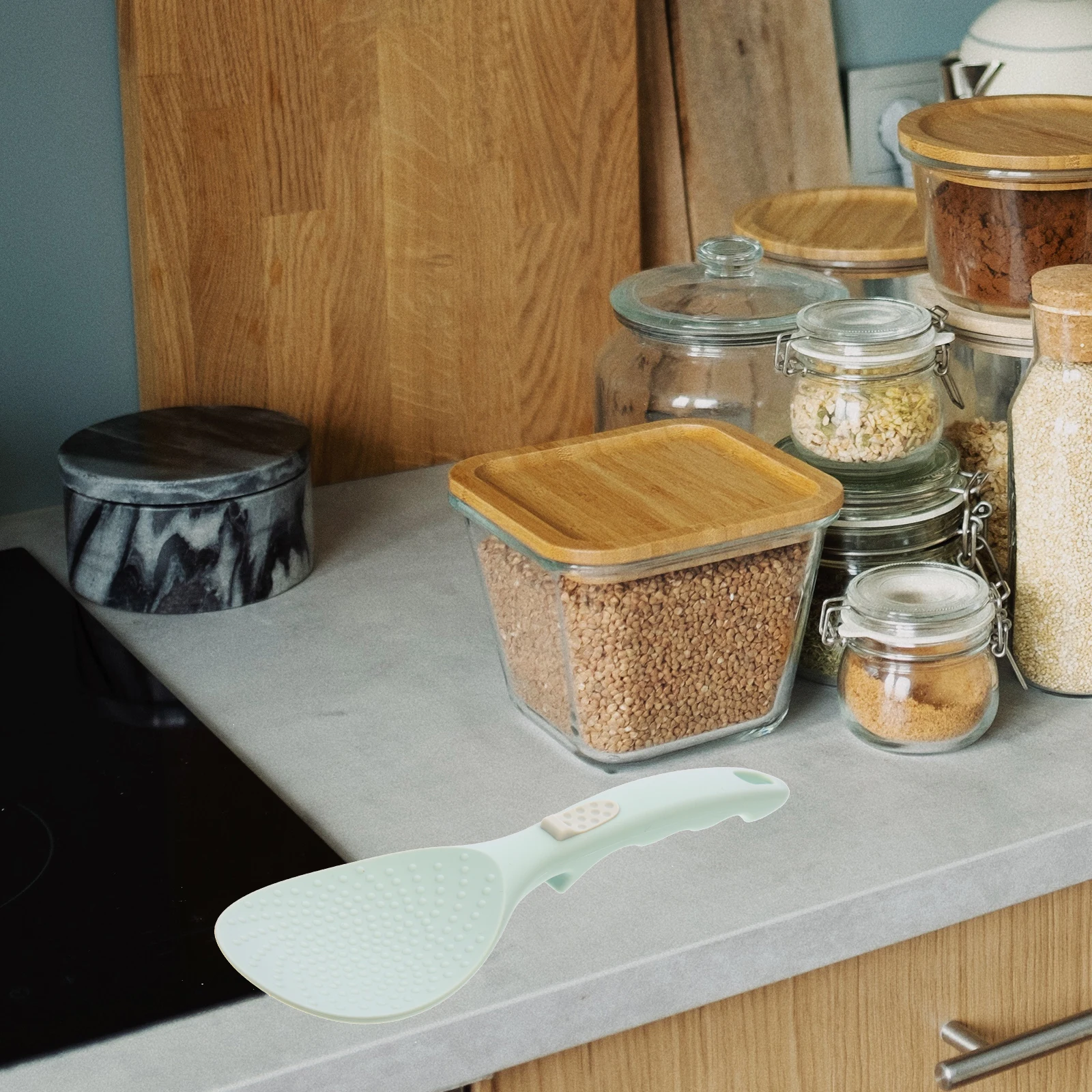 

Silicone Spoon Non-Stick Compact Reusable Kitchen Rice Spatula Safe Rice Scooper Household Kitchen Accessory