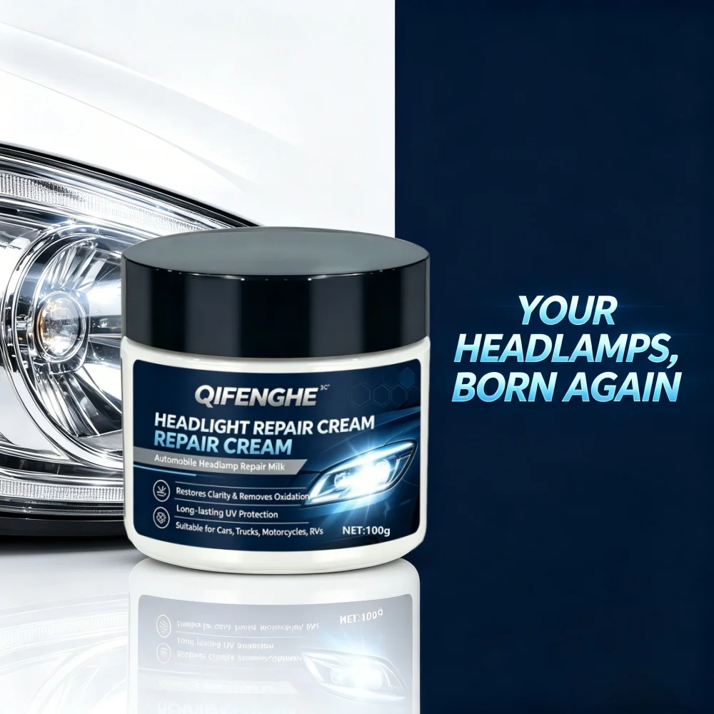 QIFENGHE 100g Headlight Repair Cream, Restore Clarity & Remove Oxidation, UV Protection for Car Headlight