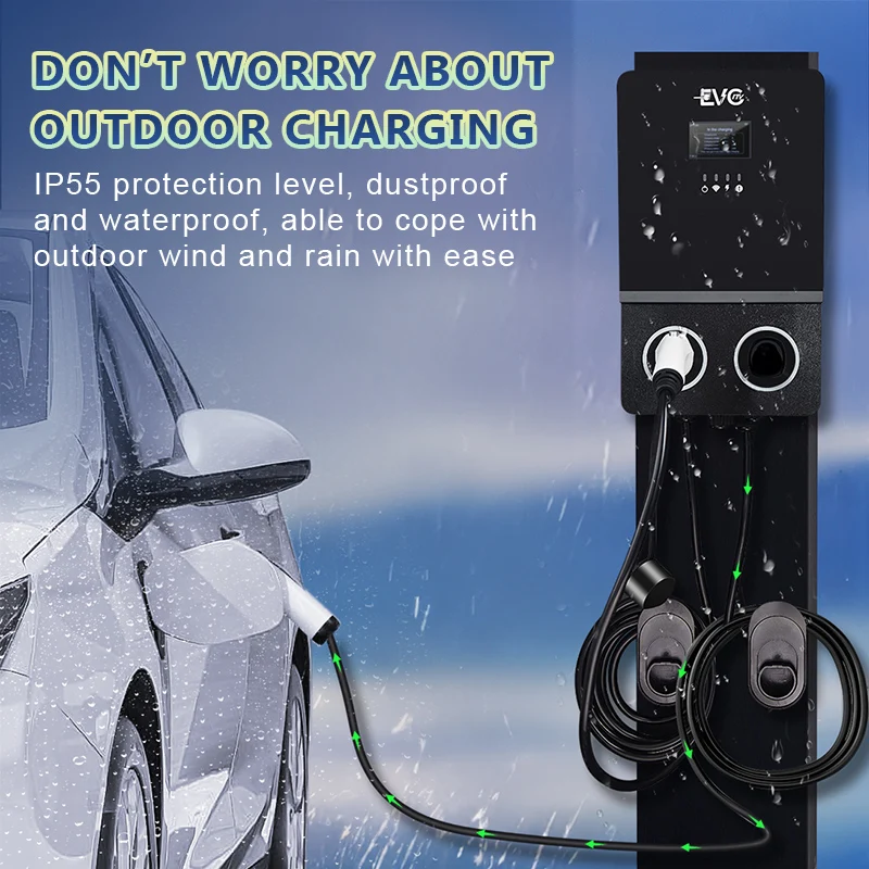 Public Home Electric Car Charging Station New Energy Vehicle Parts & Accessories Ocpp Screen 2  Ccs Wallbox 11kw 14kw Type 2 view 4