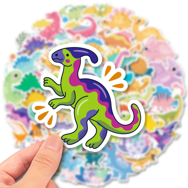 10/25/50pcs Cute Big Eyes Dinosaurs Cartoon Stickers Waterproof Animal Decals for Children Teaching Party Scrapbook