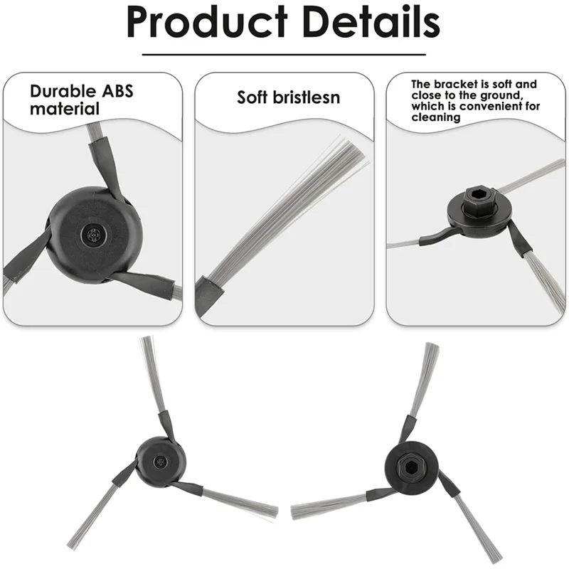 

B50C 10PCS Side Brush For Dreame X40 Ultra/ L10S Pro Ultra Heat/ X30 Ultra/L10S Ultra Gen 2/L40 Ultra Vacuum Cleaner Accessories