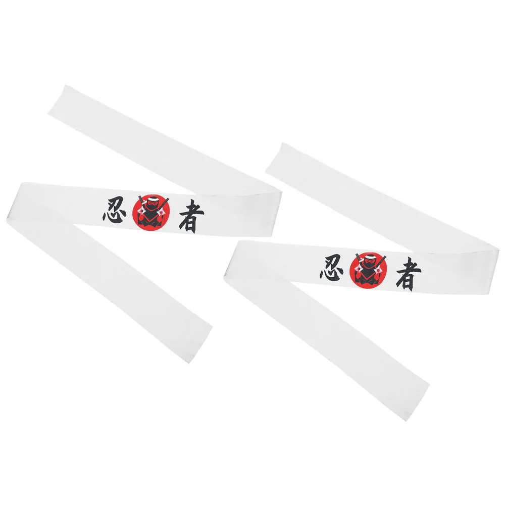 

2Pcs Ninja Headband Japanese Style Elastic Breathable Chef Head Strap Cooking Karate Headband Gift Wide Headbands for Women