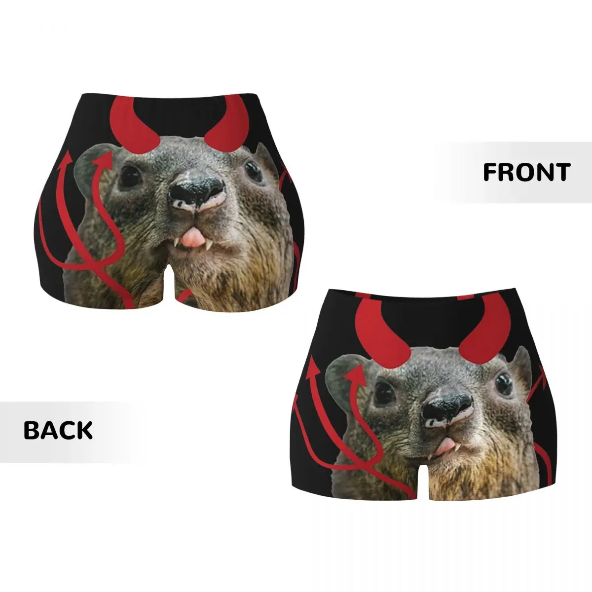 Personalizado Rock Hyrax Devil Mulheres Ginásio Treino Correndo Shorts Atlético Voleibol Biker Yoga Shorts