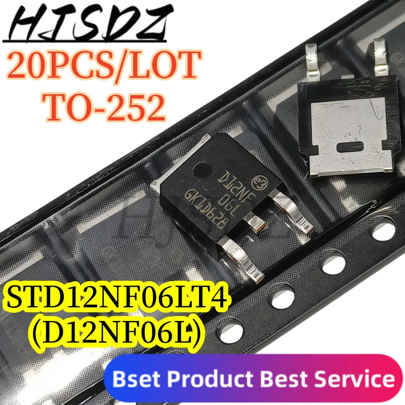【20PCS/LOT】STD12NF06LT4 STD12NF06L D12NF06L TO-25212A 60V N-channel MOS field effect transistor