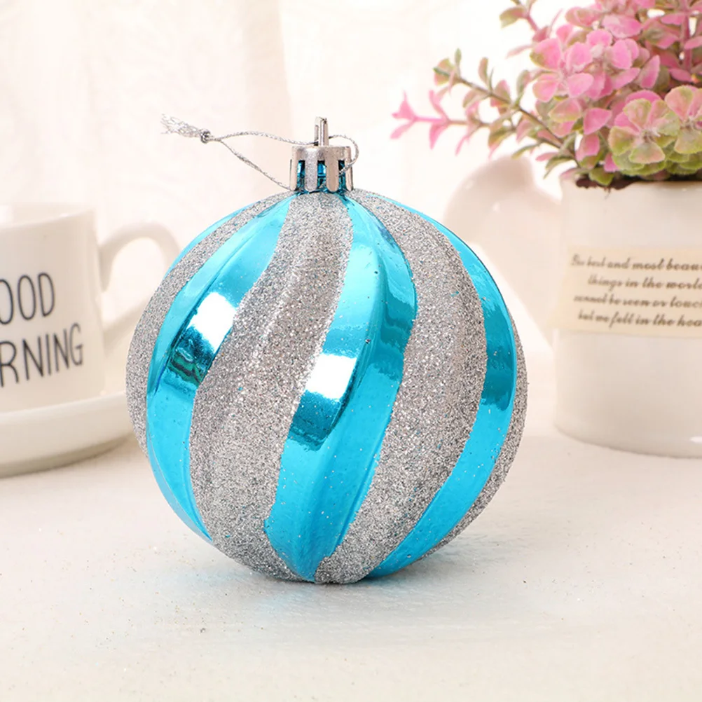 

12Pcs Christmas Tree Hanging Ball Ornaments Glitter Pendant Holiday Decoration Blue Christmas Tree Hanging Ball