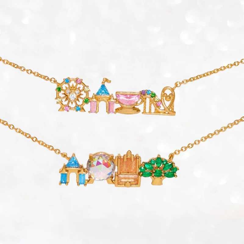 Now Cute Colorful Zircon Amusement Park Necklace Girl Castle Vegetable Pendant Necklace Fashion Jewelry To Send Girls Gifts.