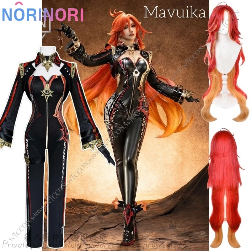 Mavuika Nieuw Rollenspel Karakter Halloween Kostuum Cosplay Pruik Genshin Impact Comic-Con Fancy Combat Kleding Kerstspel