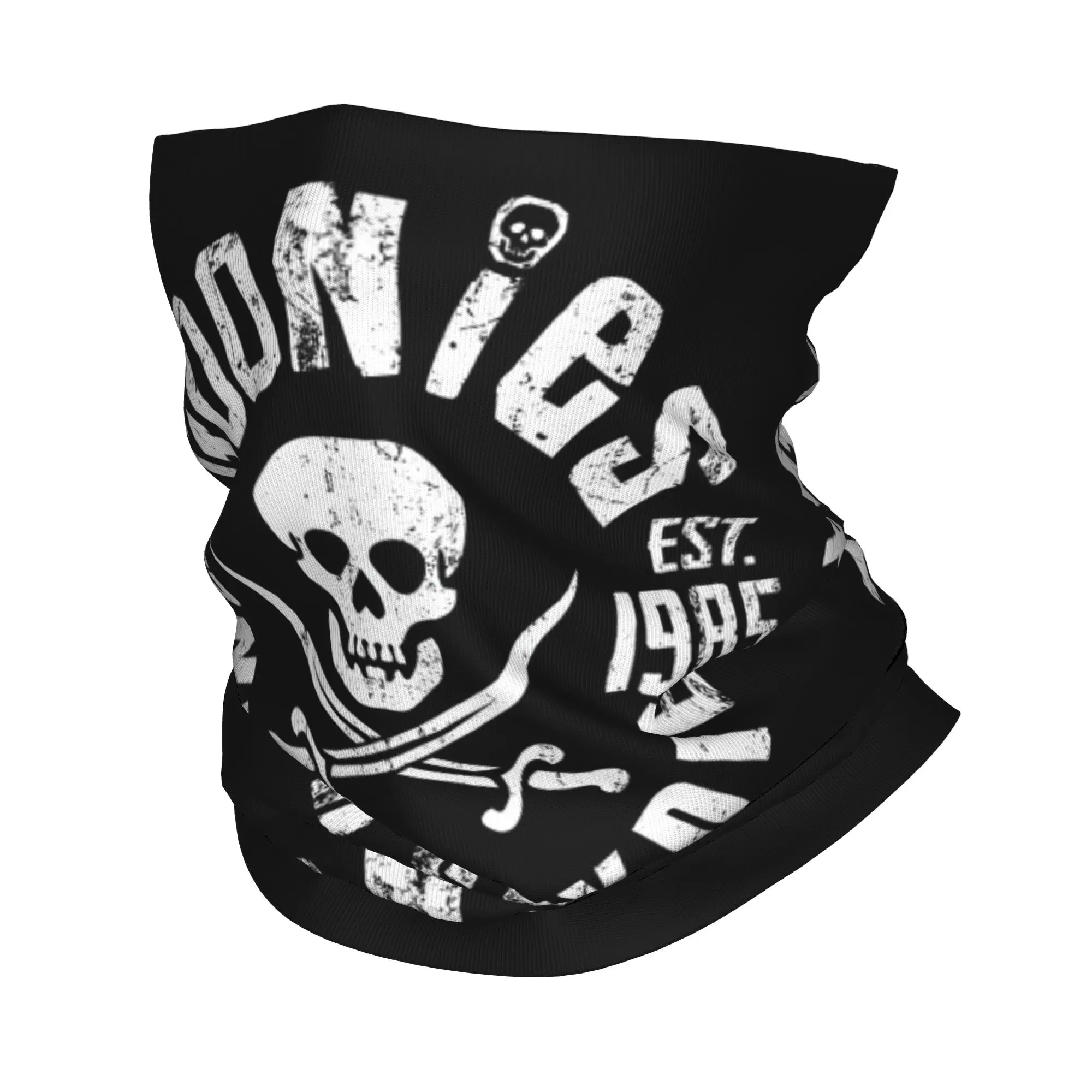 

Custom Retro Goonies Bandana Neck Gaiter Windproof Face Scarf Cover Women Men Gothic Skull Headwear Tube Balaclava