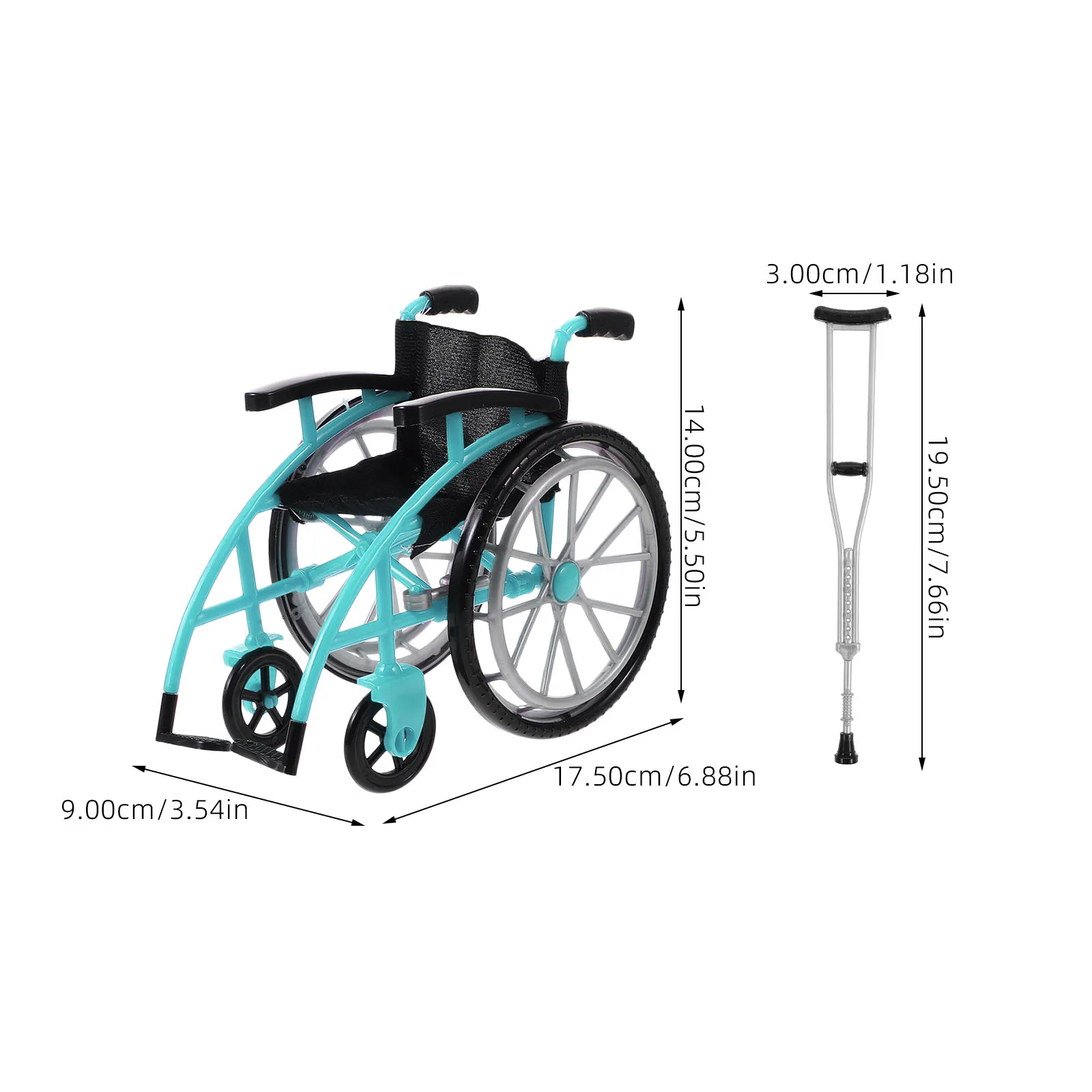 Realistico mini sedia a rotelle giocattolo Playset stampelle in miniatura modello mobili giocattoli finta di giocare accessorio per casa delle bambole creativo