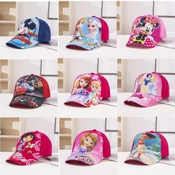 New Disney Collection Cotton Kids' Cap Cartoon Frozen Anna Elsa Princess Mickey Minnie casual Adjustable Baseball Cap for kids