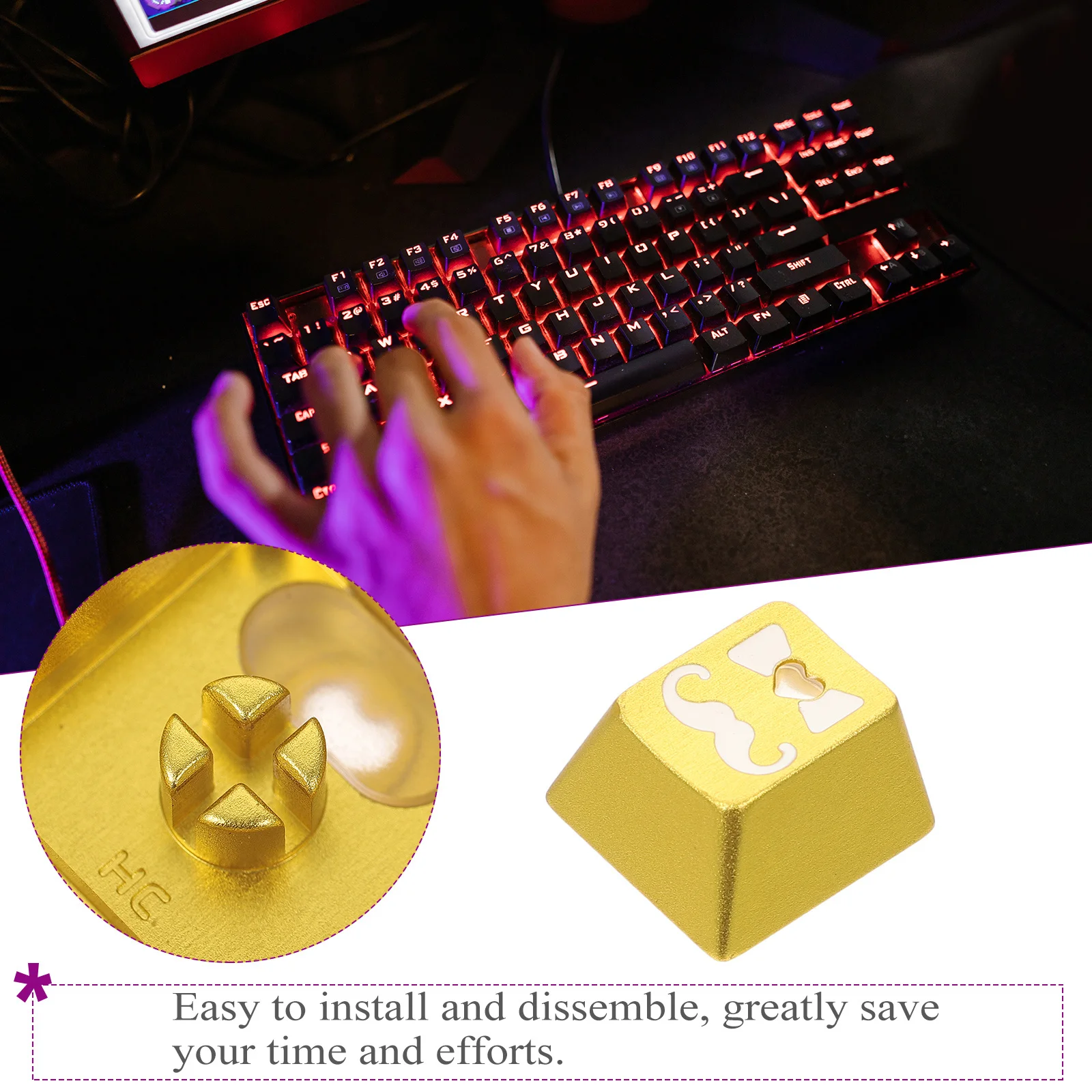 

Replacement Keycap for Mechanical Keyboard Esc Aluminum Alloy Key Caps Custom Stylish Keyboard Accessory High Performance