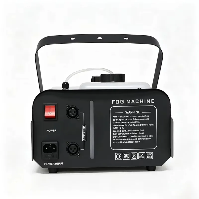 Fog Machine High Power 1500W 6LEDS Wired Remote Control Continuous Output Smoke Machine for Large Stage Events Wedding Party Bar