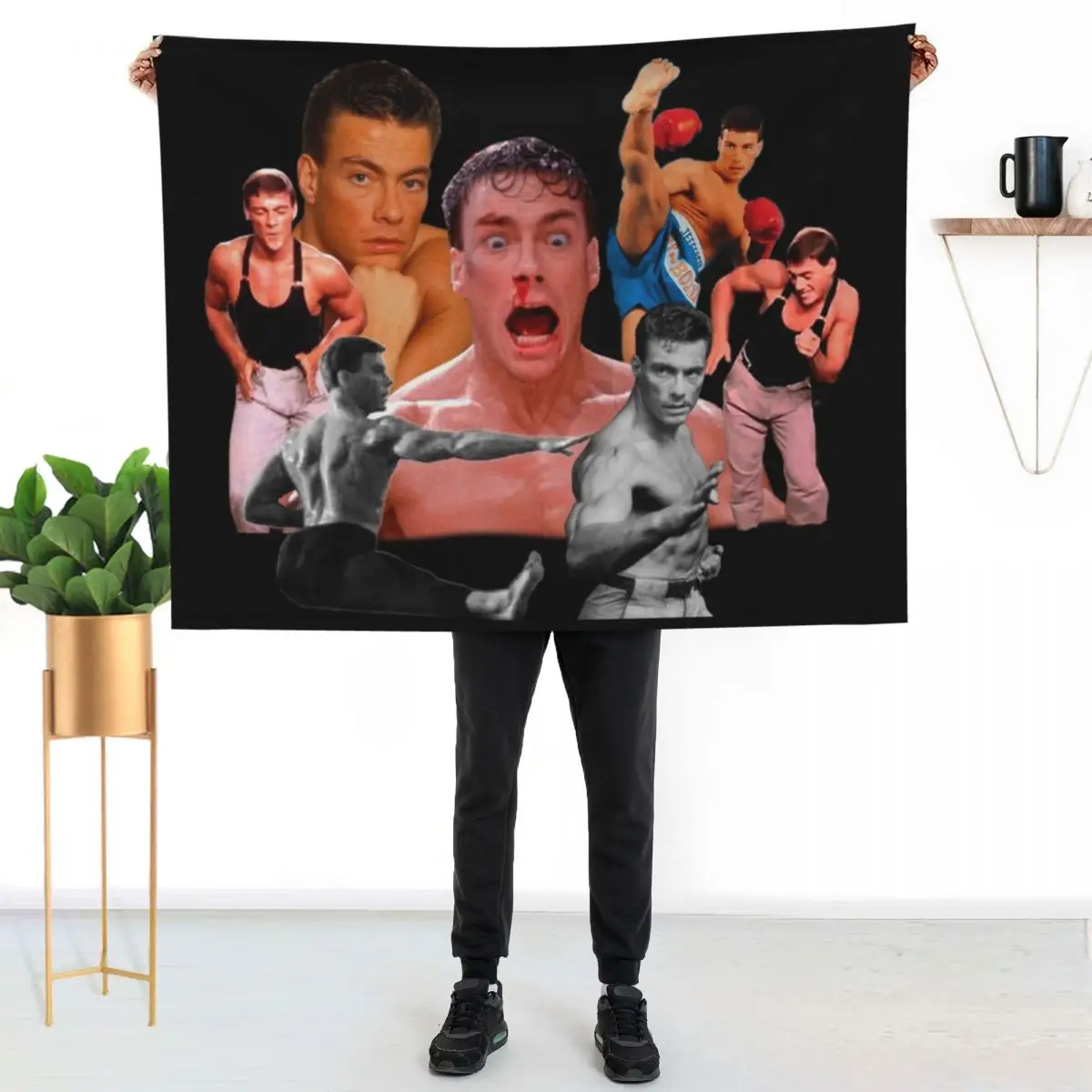 jean claude van damme classic Throw Blanket Stuffeds for sofa Luxury Flannel Soft Plush Plaid Blankets