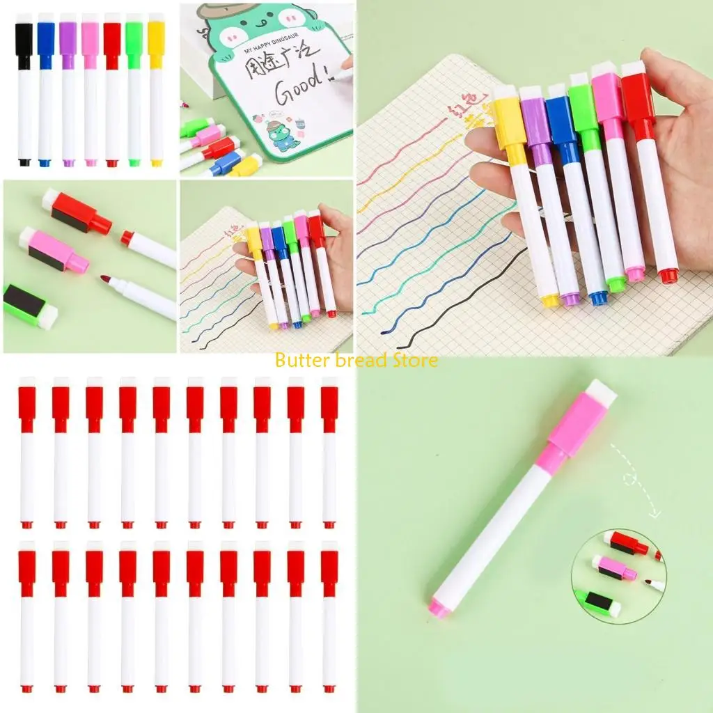 

W89C 20 Pcs Erase Markers with Eraser Caps Whiteboard Markers Erase Markers Office School Supplies for Teachers