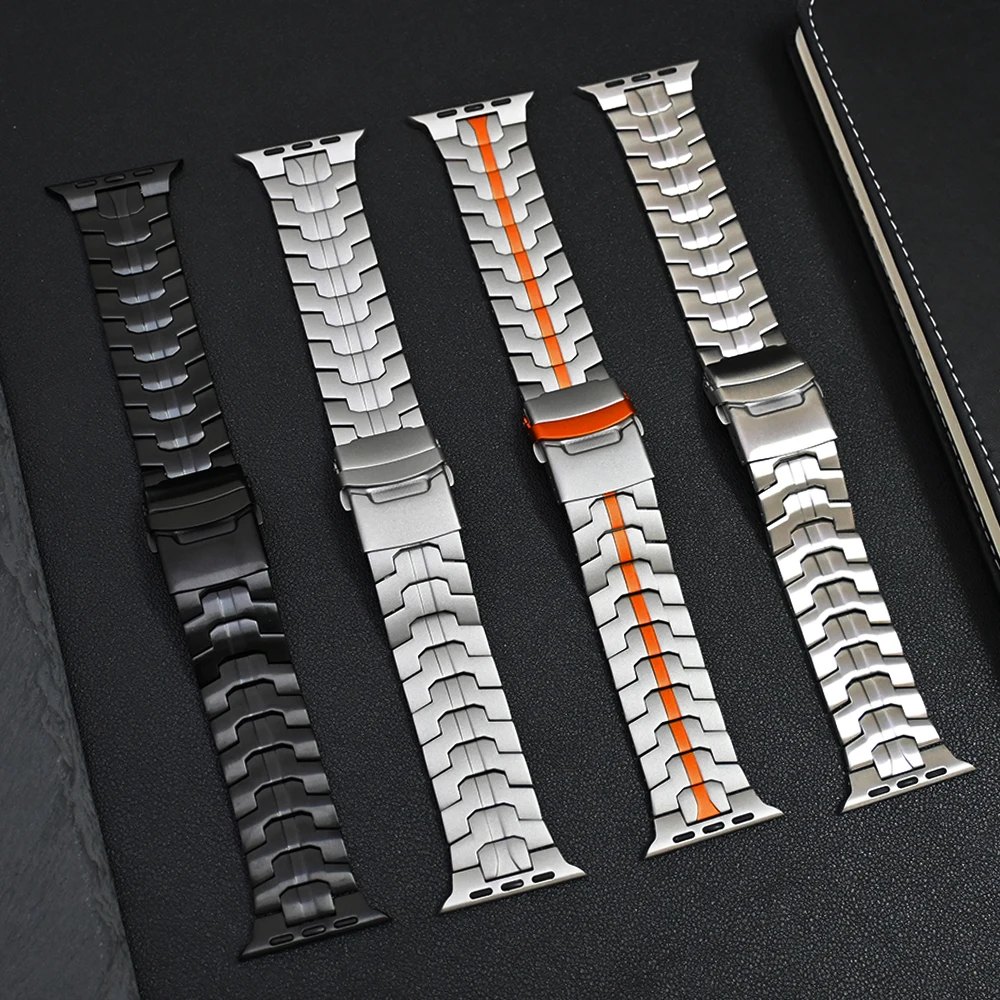 Titanium Orange Band for Apple Watch Ultra 2 49mm ultra2 series 9 8 7 45mm 42mm 44mm Bracelet Correa Strap for iwatch 6 5 4 3 se