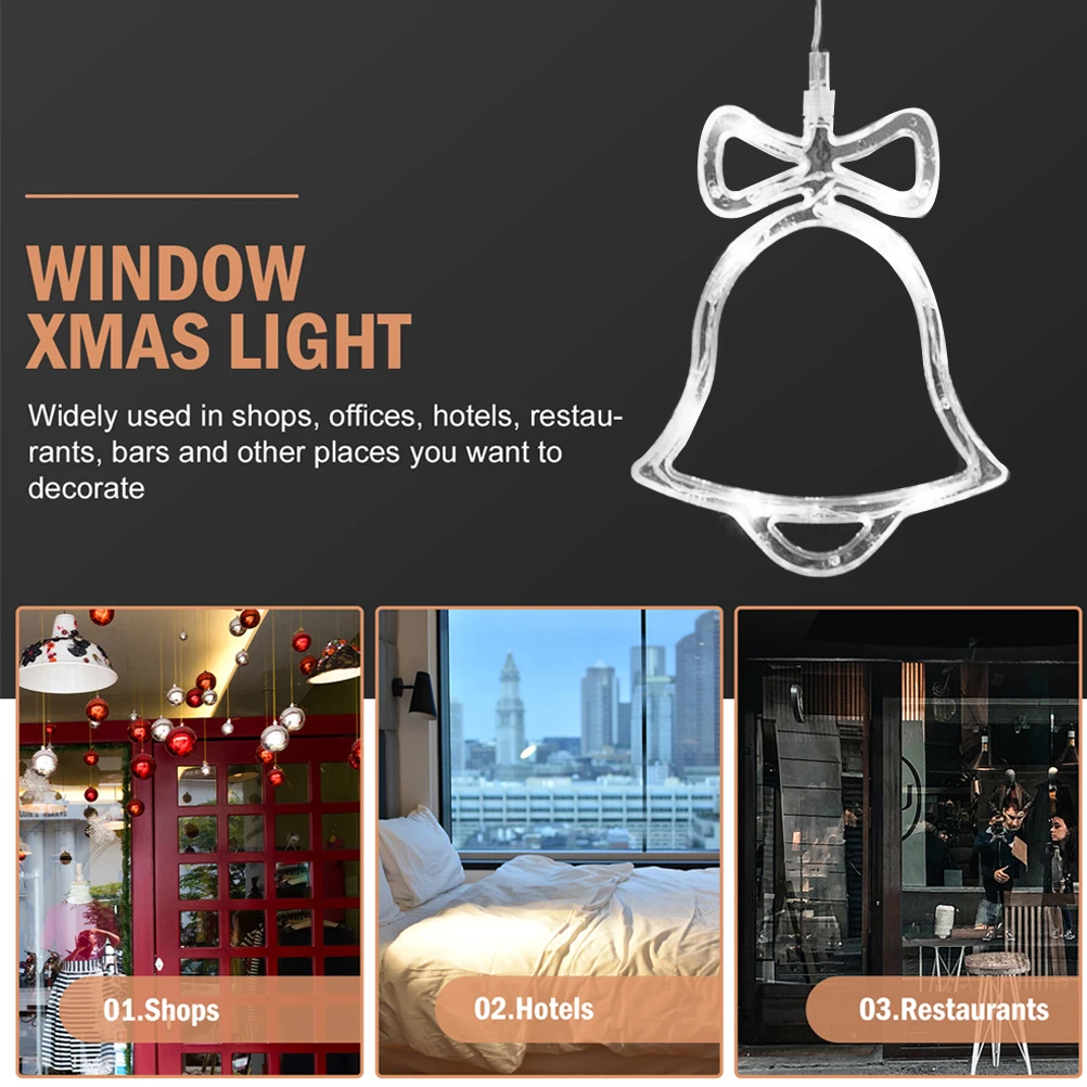 

10 LED Beads Suction Cup Hanging Window Lights Bright Fairy String Light for Christmas New Year Wedding Indoor Non