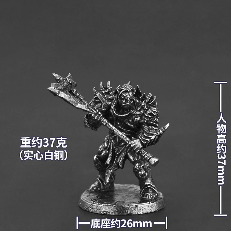 Warcraft Ogres soldats Statue en cuivre blanc Miniature Vintage métal ornements de bureau figurines d'action modèle jouets à collectionner cadeau