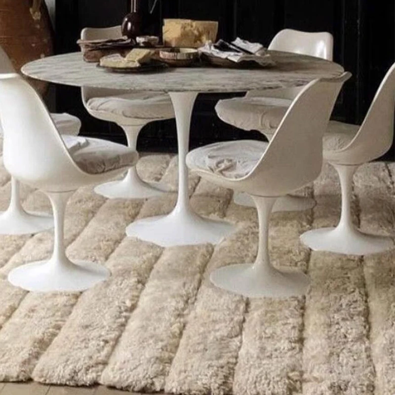 French Simple Handmade Living Room Carpet Home Decoration Sofa Coffee Table Floor Mat Thick Plush Bedroom Bedside Soft Rugs