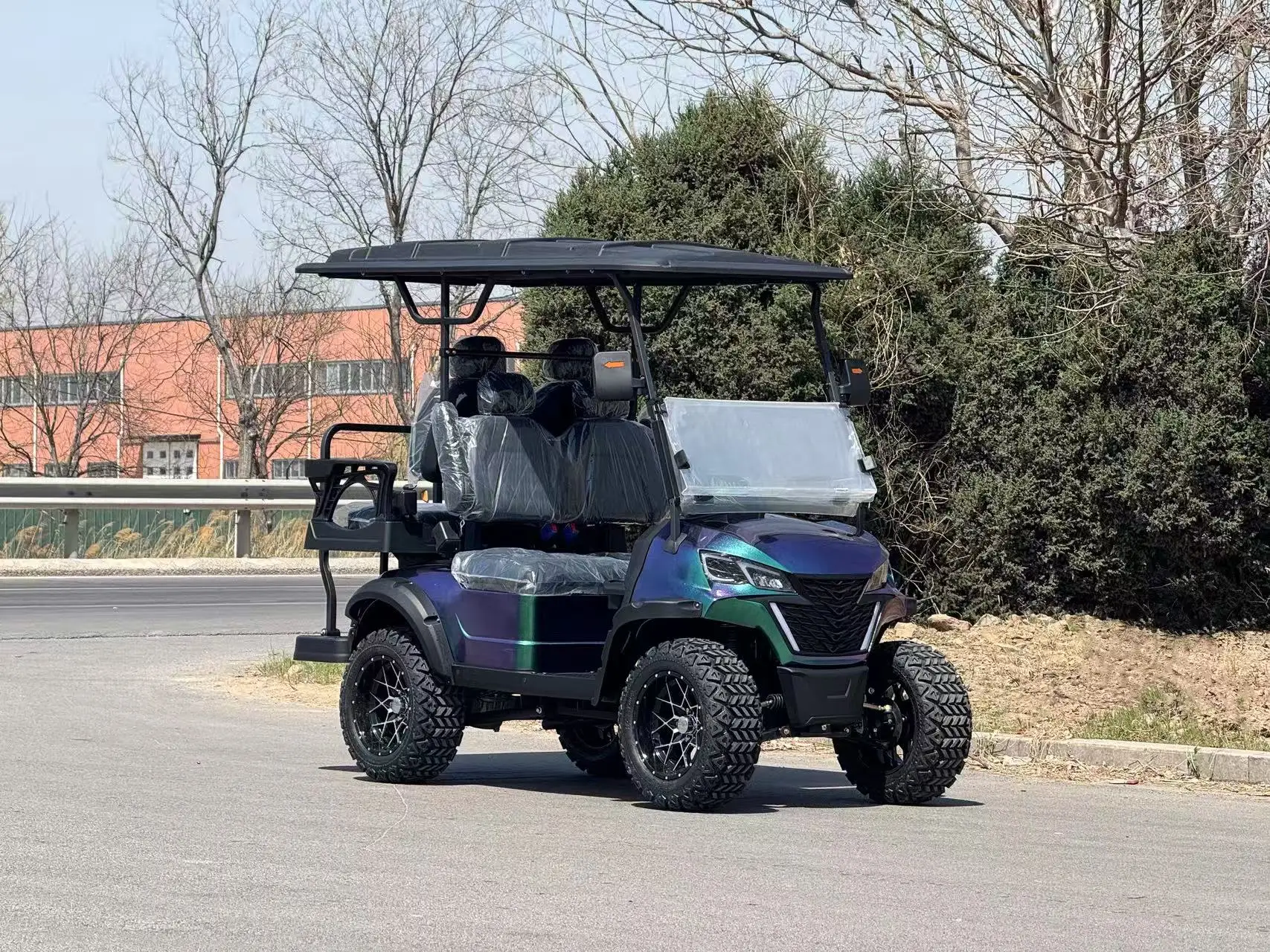 عربة جولف جديدة بمقعدين 4+2 تتسع لـ 6 أشخاص 72 فولت عربات جولف كهربائية مرفوعة #4