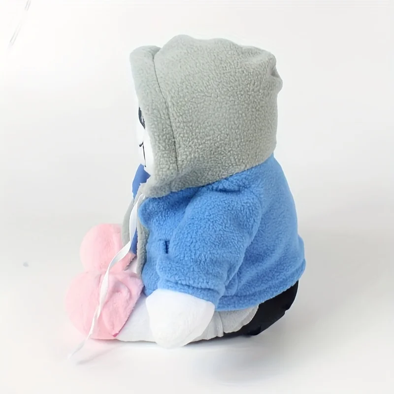 Blue Clothes Skeleton Sitting Zombie Plush Toy Figurine Doll Children's Gift Soft Zombie Doll Sitting Position