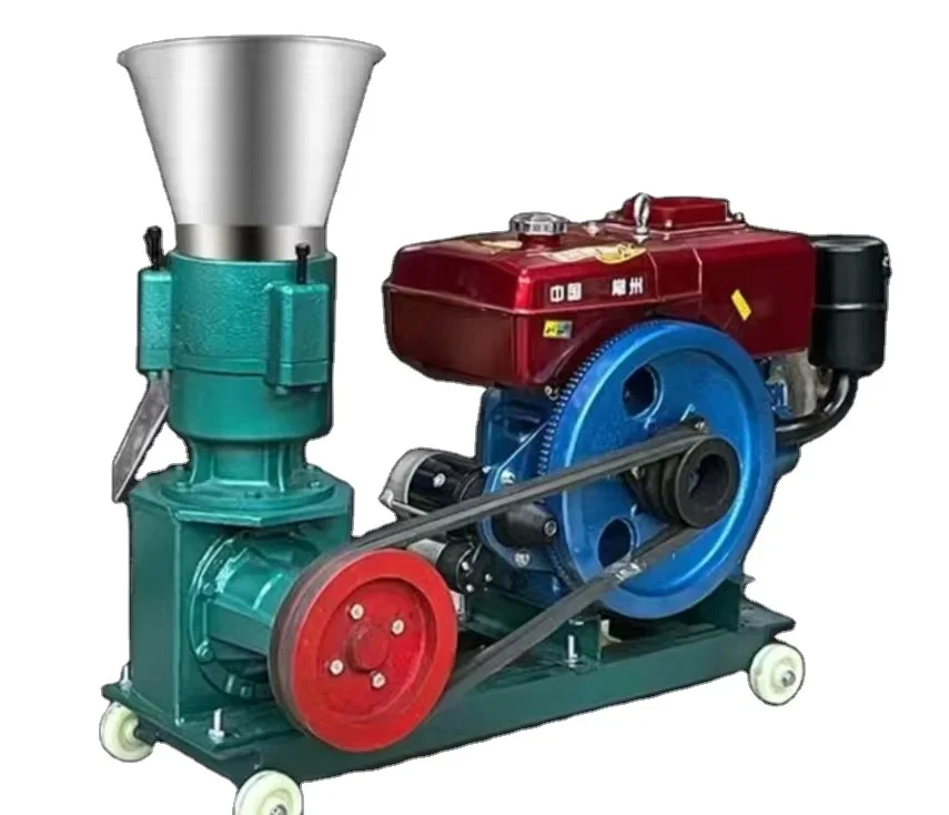 Animal Food Pelletizer Chicken Pellet Making Processing Machine Diesel Engine Animal Feed Pellet Machine