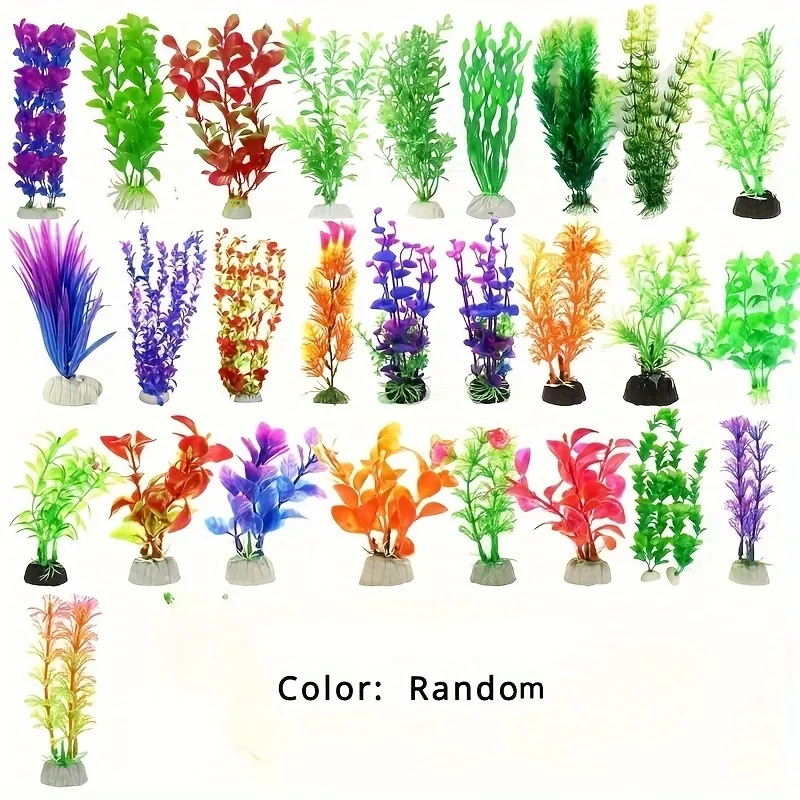 نباتات بلاستيكية صناعية تحت الماء، حوض أسماك، شجيرة مائية وهمية، عشب مائي أخضر، عرض محاكاة الديكور