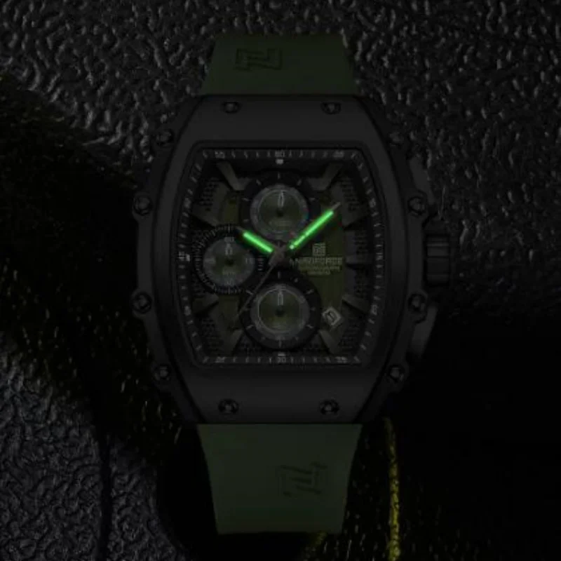 New NAVIFORCE Men's Sport Waterproof Quartz Watches Luxury Barrel