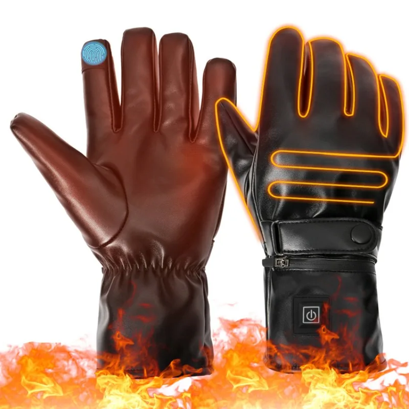 

Winter sports outdoor heating gloves, three-speed temperature control charging touch screen waterproof heating
