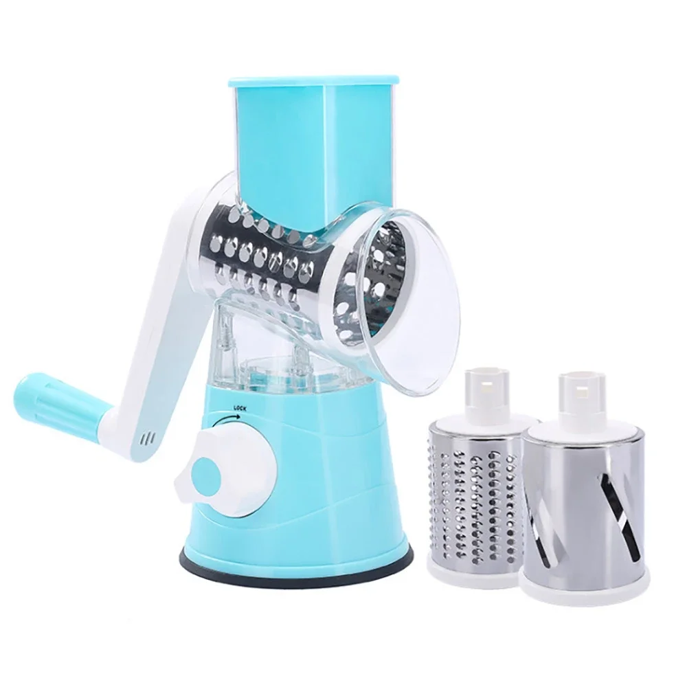 3-in-1 Round Grater Cutter Potato Spiralizer Vegetable Slicer Kitchen Tool