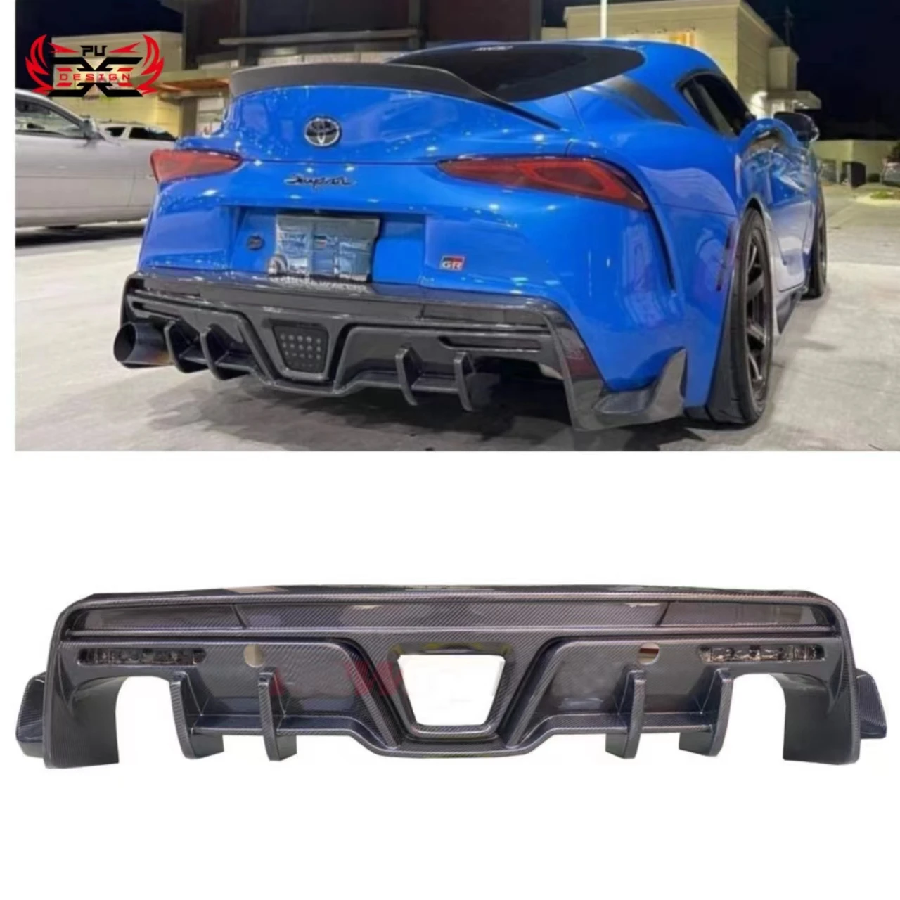 

Carbon Fiber Toms Style Rear Bumper Lip Rear Diffuser For Toyota Supra A90 A91 MK5 Body Kits