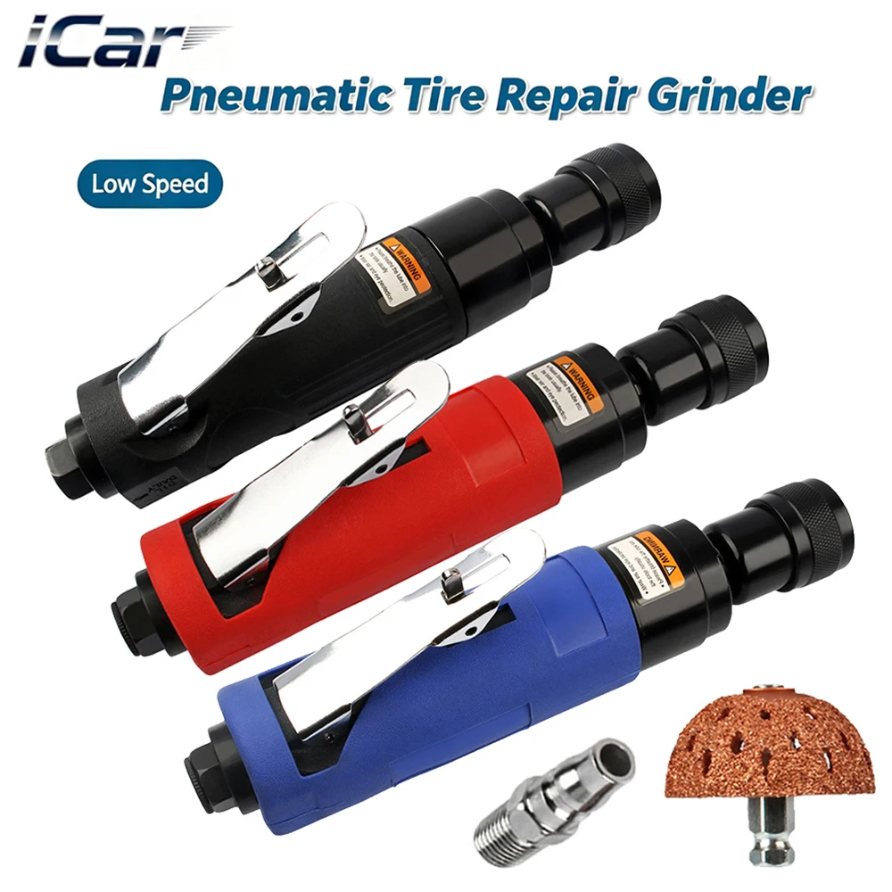 Pneumatic Car Tyre Repair Grinder Low Speed Air Tool with Air Connector and Grinding Head for Tire Rubber Grinding Deburring