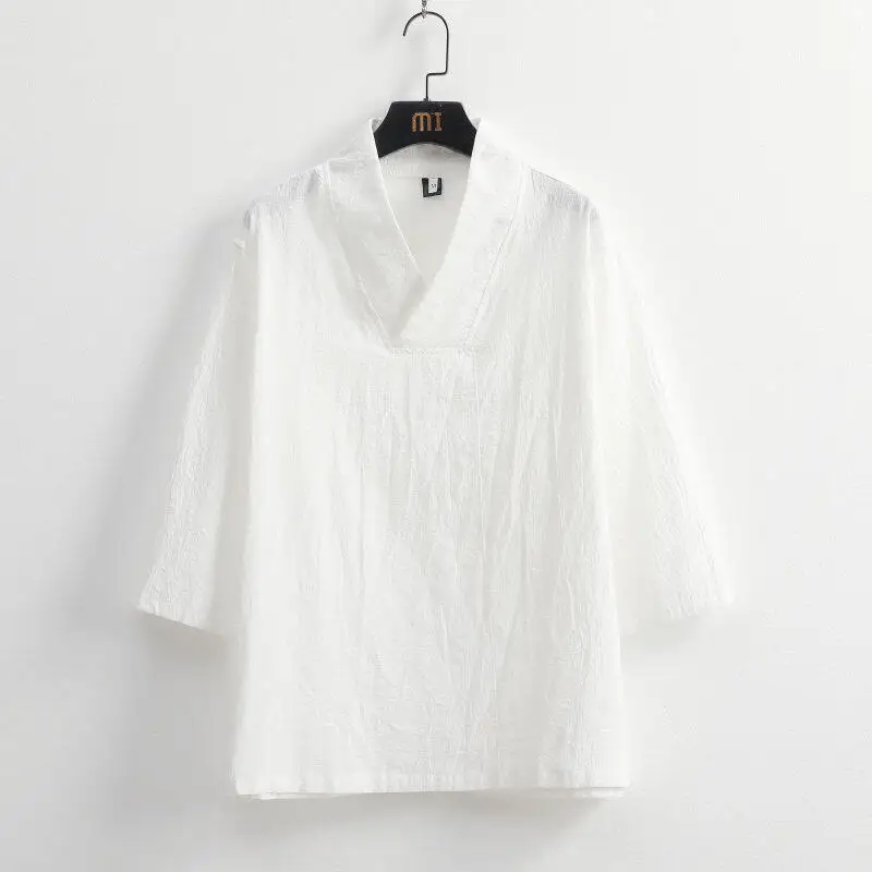 2026 Unisex Baumwoll-Leinen Hanfu Zweiteiliges Set im Buddha-Stil mit 3/4-Ärmeln, lockeres Yoga-, Meditations- und Teezeremonie-Outfit für Zuhause und Freizeit – Detail 10