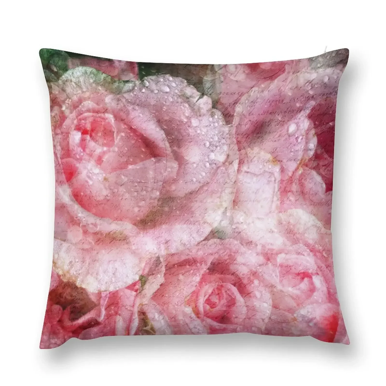 

Vintage Rose Letters Throw Pillow bed pillows ornamental pillows christmas pillow case Anime pillow