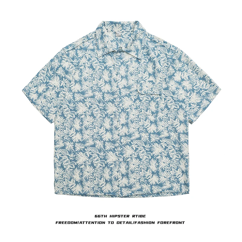 

Summer Casual Floral Cotton Linen ort Sve irt Hawaiian Beach Sle Loose Fit Printed Men's irt Streetwear Ciwalk