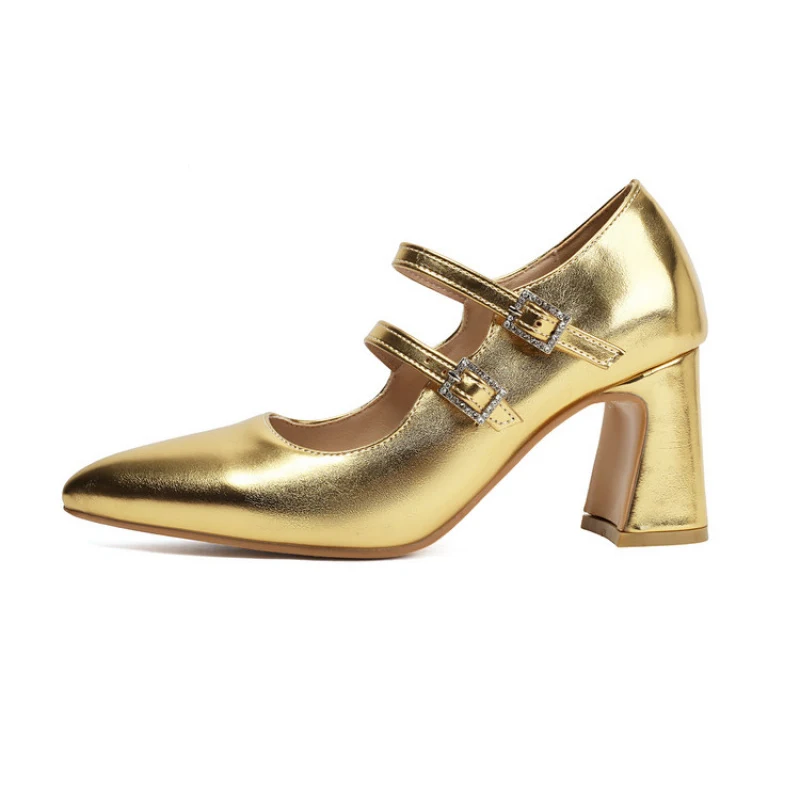 Oversized shoes Ladies' party shoes women's pumps and heels Thick Heel Pointed toe Fashion trend Banquets simple and elegant