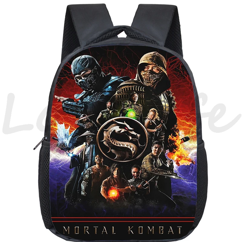 Mortal Kombat School Backpack Toddler Kindergarten Bookbags Boys Girls Kids Cartoon Knapsack Baby Start School Gift bag