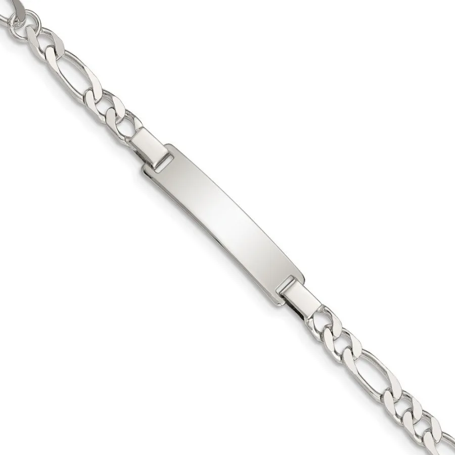 

Sterling Silver Engraveable s ID on Figaro Link Bracelet