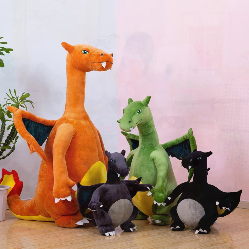 60cm Cute Charizard Plush Toy, Big Fire Dragon Stuffed Animal, Soft Cartoon Dragon Plushie, Anime Collectible Doll for Kids Gift