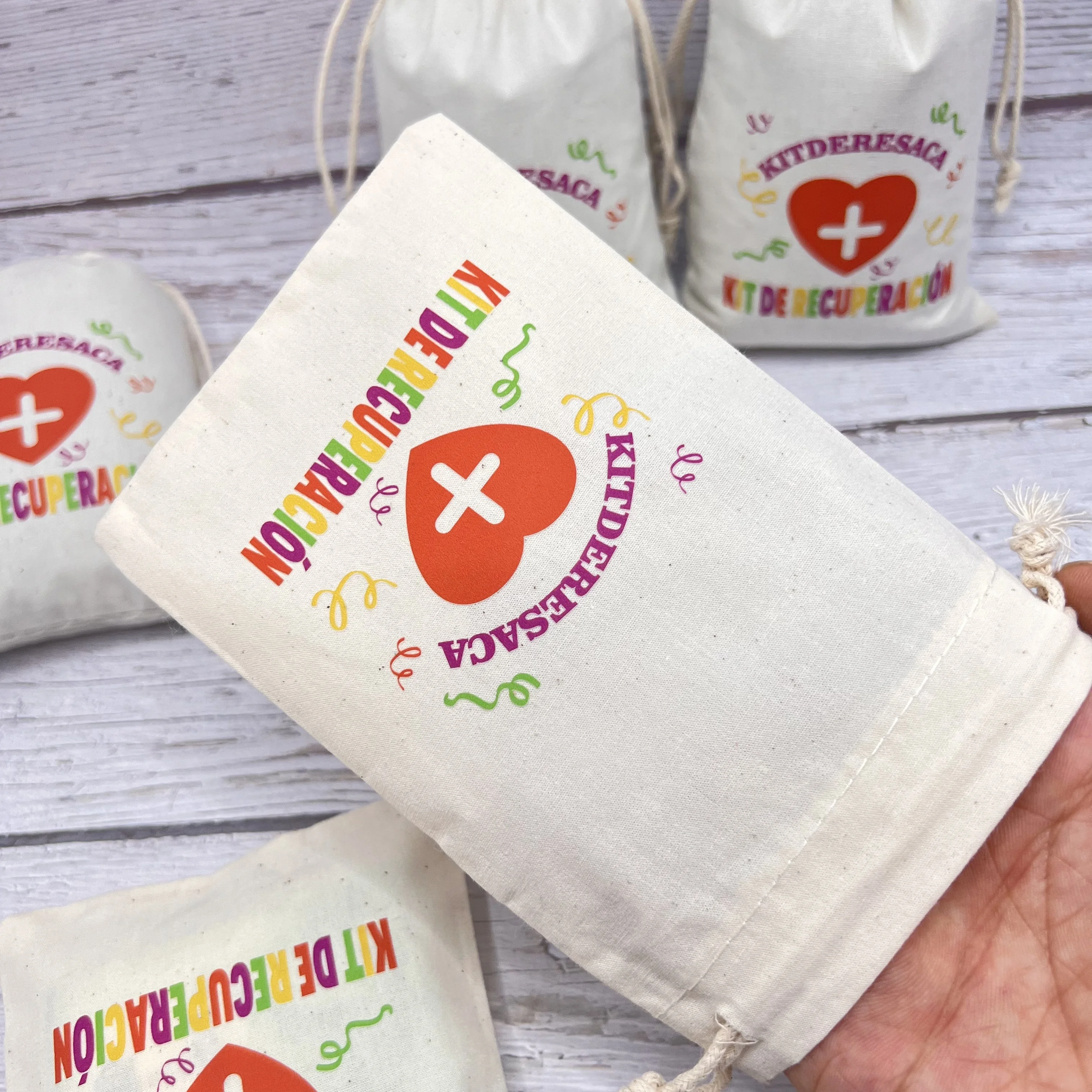 10Pcs Wedding Anti-hangover Kit Hangover Kit Bags Kit Resaca for Guests Gift Event Party Supplies Raw cotton Spanish article