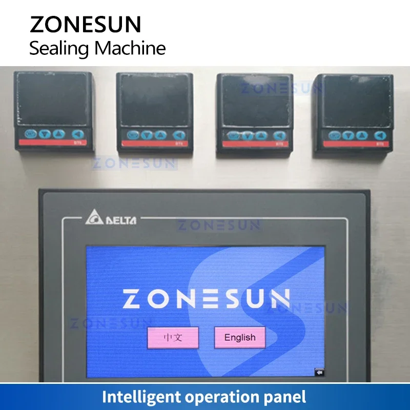 Zonesun Automatic Cup Sealing Machine Precut Lid Cup Sealer Equipment 4 Head Heat Sealing Machine ZS-HS4