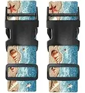 Nuxovilar Luggage Straps of 2 Set Beach Shells Starfish Pattern, 1.96x90.5 inches - Luggage Strap...