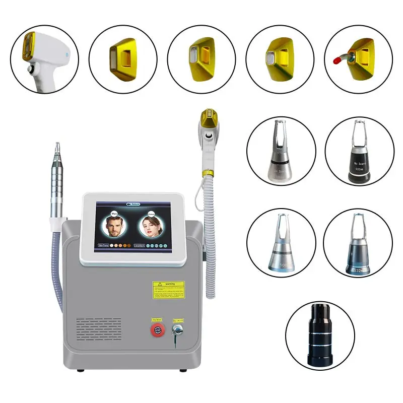 Professional 2 in 1 Skin Rejuvenation 808 755 1064 PICO Nd Yag Removal Eyebrow Laser Diode Hair Removal Laser