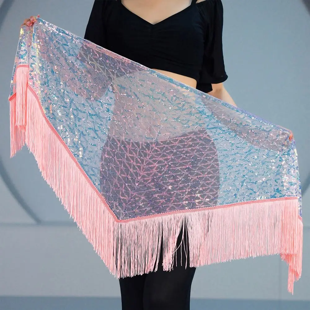 Moda borla dança do ventre hip cachecol boêmio lantejoulas cintura corrente crochê cinto de dança do ventre mostrar trajes